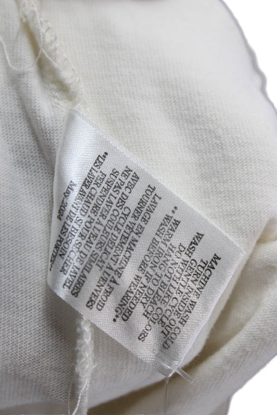 Z Supply Womens Cotton Elastic Waist Straight Leg Yoga Pants White Size S
