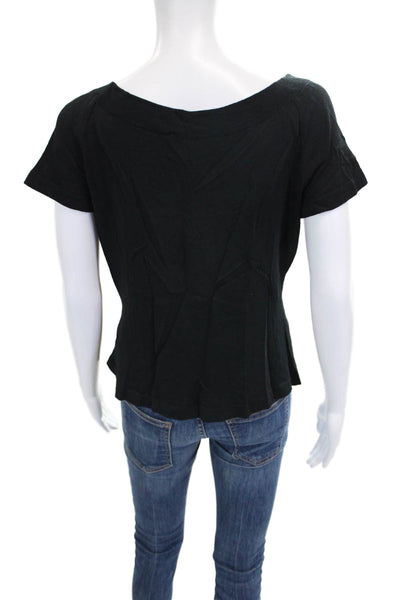 St. John Collection By Marie Gray Women Black Scoop Neck T-Shirt Size M