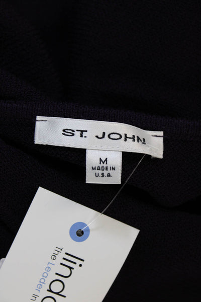 St. John Womens Purple Wool Scoop Neck Sleeveless Basic Tank Size M