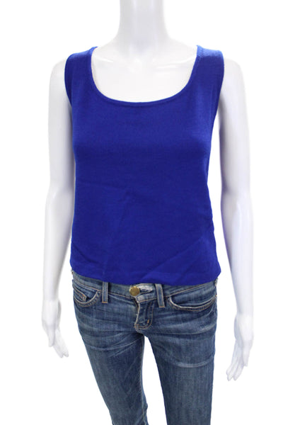 St. John Womens Basic Scoop Neck Sleeveless Viscose Blend Tank Size M