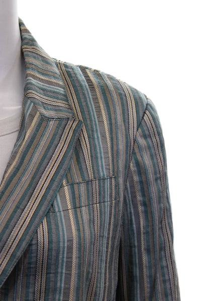 Lafayette 148 New York Womens Blazer Multicolor Striped Button Size 6