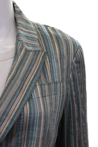 Lafayette 148 New York Womens Striped Multicolor Blazer Long Sleeve Size 10