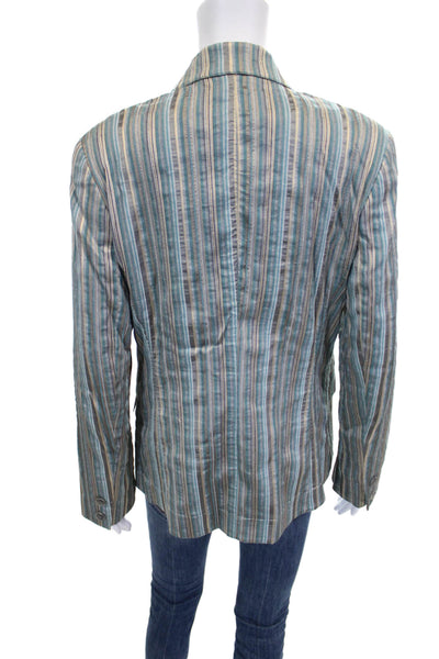 Lafayette 148 New York Womens Striped Multicolor Blazer Long Sleeve Size 10