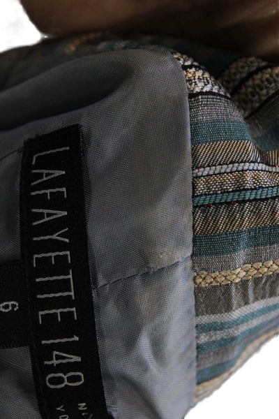 Lafayette 148 New York Womens Striped Multicolor Blazer Long Sleeve Size 10