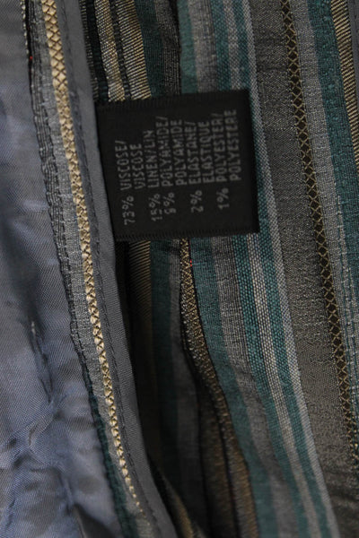 Lafayette 148 New York Womens Striped Multicolor Blazer Long Sleeve Size 10