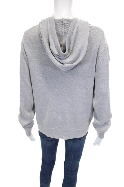 Rhone Mens Full Zip V Neck Gray Long Sleeve Sweater Size L