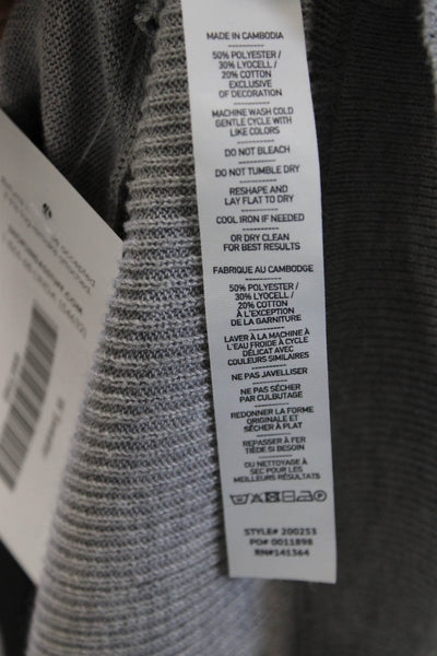 Rhone Mens Full Zip V Neck Gray Long Sleeve Sweater Size L