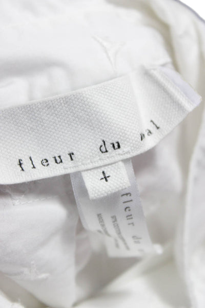 Fleur du Mal Womens White Cotton Collared Shirt Dress Button Long Sleeve Size 1