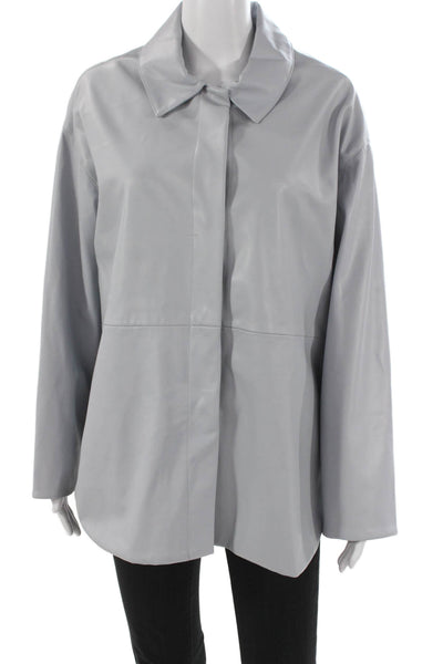 Oscar The Collection Women Basic Jacket Gray Snap Closure Size 42