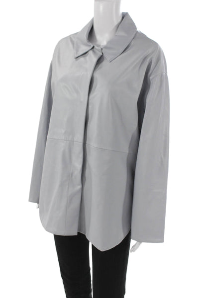 Oscar The Collection Women Basic Jacket Gray Snap Closure Size 42