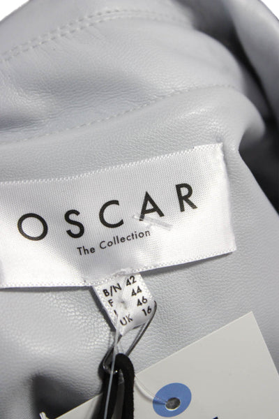 Oscar The Collection Women Basic Jacket Gray Snap Closure Size 42