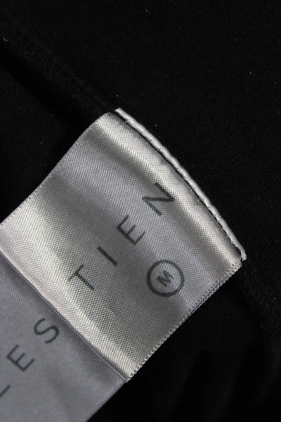 Les Tien Women Black Pull On Polyester Blend Sweatpants Size M