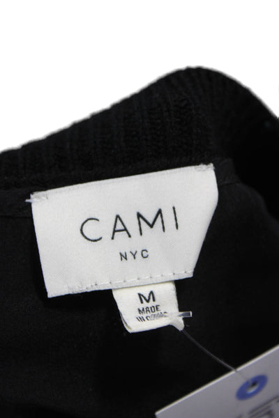 Cami NYC Women Black 100% Merino Wool Crew Neck Long Sleeve Blouse Size M