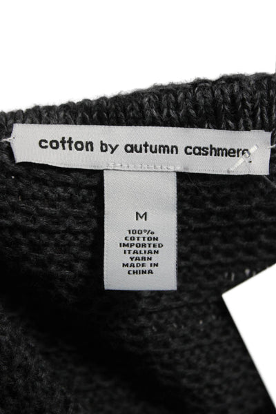 Cotton By Autumn Cashmere Women Cardigan Gray Cotton Long Sleeve Size M