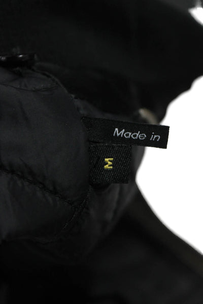 The Kooples Women Bomber Jacket Black Viscose Zip Long Sleeve Size M
