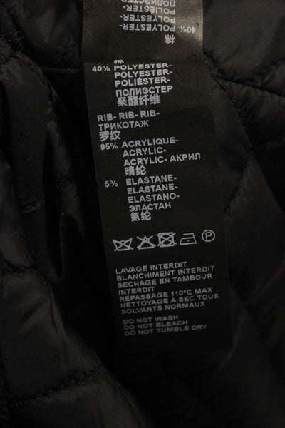 The Kooples Women Bomber Jacket Black Viscose Zip Long Sleeve Size M
