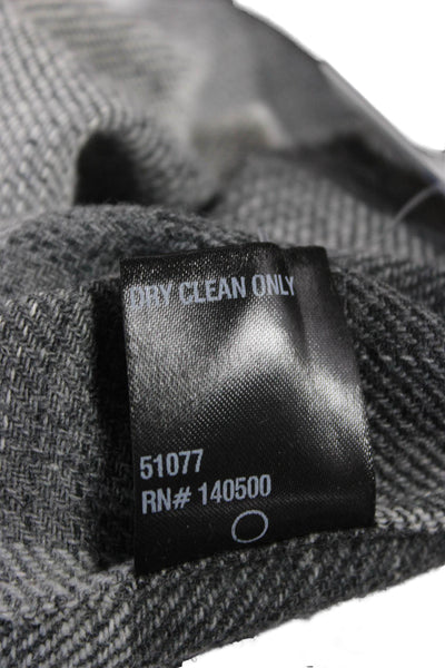 R+A Women Basic Jacket Gray Plaid Collared Snap Closure Long Sleeve Size L