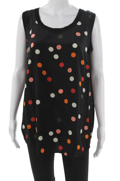 Akris Punto Women Polka Dot Wool Scoop Neck Tank Multicolor Size 10