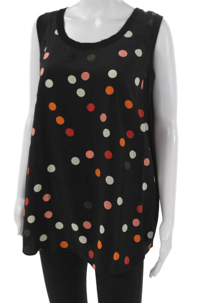 Akris Punto Women Polka Dot Wool Scoop Neck Tank Multicolor Size 10