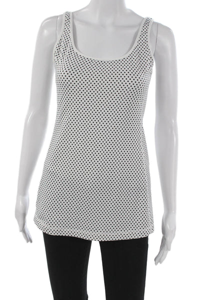 Lululemon Women Basic Polka Dot Scoop Neck Sleeveless Tank White Size 6
