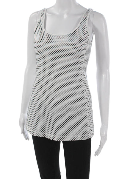 Lululemon Women Basic Polka Dot Scoop Neck Sleeveless Tank White Size 6