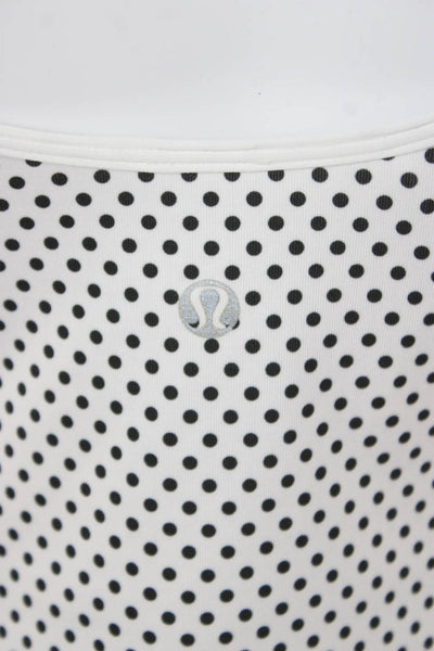Lululemon Women Basic Polka Dot Scoop Neck Sleeveless Tank White Size 6