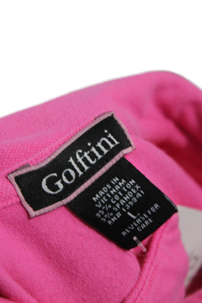 Golftini Women Pink Sleeveless Collared Cotton Polo Size L