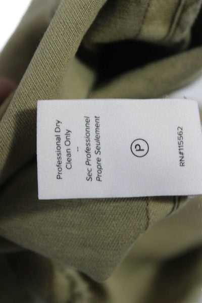 Cinq A Sept Womens Military Jacket Vest Green Cotton Button Sleeveless Size S