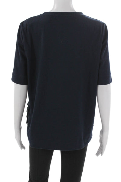 Marni Womens Basic Cotton Crew Neck Short Sleeve T Shirt Blue Size 44