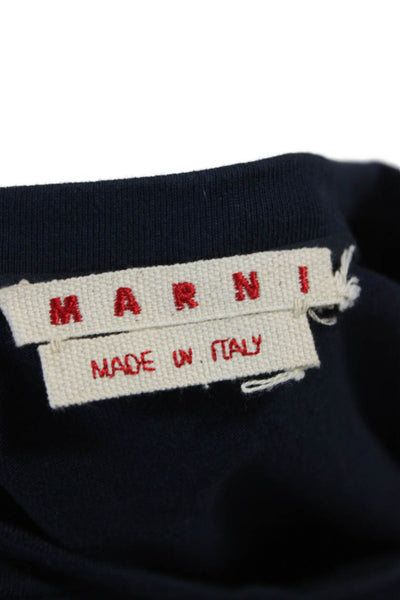 Marni Womens Basic Cotton Crew Neck Short Sleeve T Shirt Blue Size 44