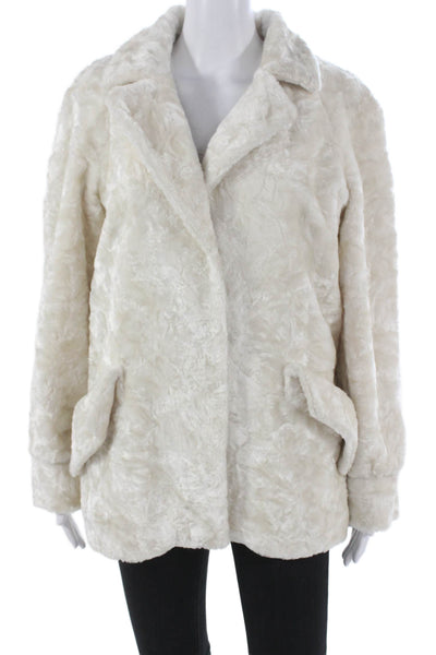 philosophy Womens Overcoat Ivory Snap Closure Long Sleeve Size M