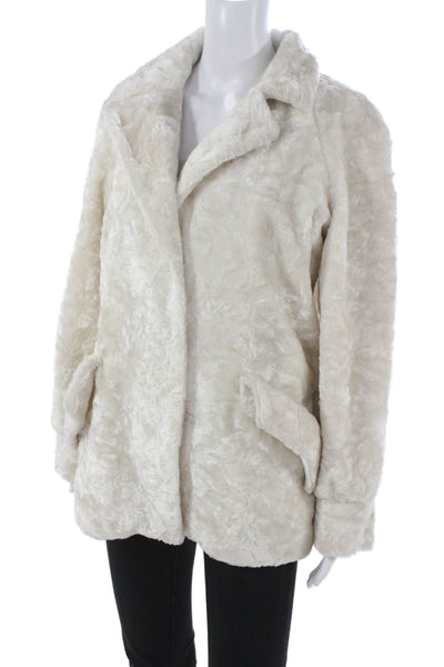 philosophy Womens Overcoat Ivory Snap Closure Long Sleeve Size M