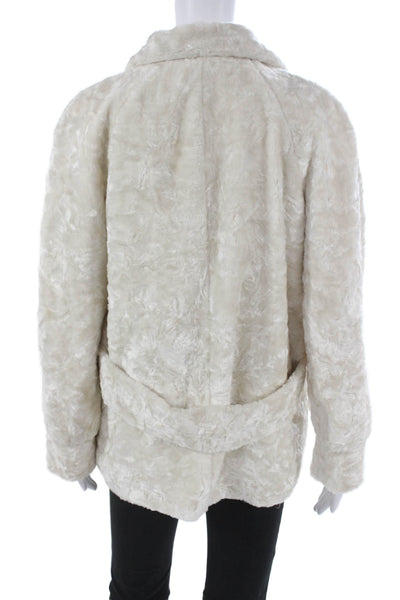 philosophy Womens Overcoat Ivory Snap Closure Long Sleeve Size M