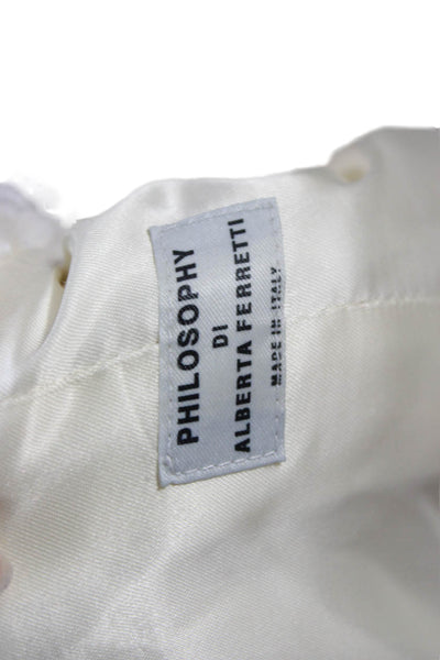 philosophy Womens Overcoat Ivory Snap Closure Long Sleeve Size M