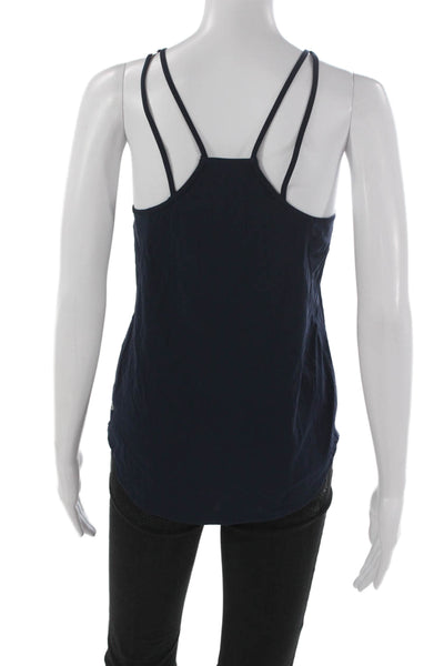 Lululemon Womens Blue Sleeveless High Neck Basic Tank Polyester Blend Size S