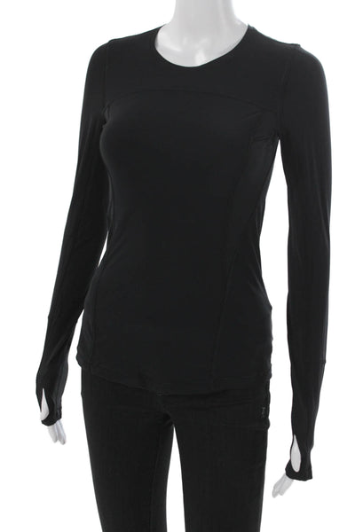 Lululemon Womens Black Pullover T-Shirt Long Sleeve Crew Neck Size S