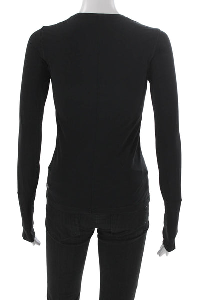 Lululemon Womens Black Pullover T-Shirt Long Sleeve Crew Neck Size S