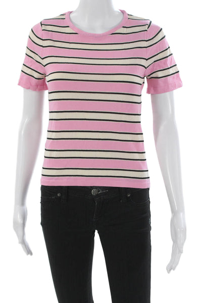 MNG Women Basic Striped Crew Neck Short Sleeve T-Shirt Multicolor Size XS