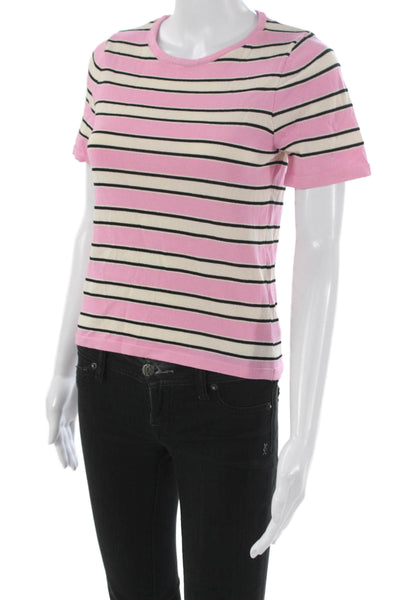 MNG Women Basic Striped Crew Neck Short Sleeve T-Shirt Multicolor Size XS