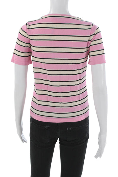 MNG Women Basic Striped Crew Neck Short Sleeve T-Shirt Multicolor Size XS