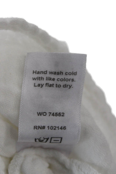 Michael Stars Womens Cropped Drawstring Pants White Cotton Size S