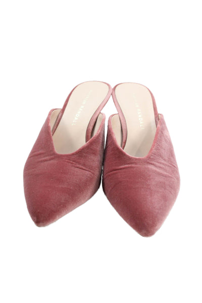 Loeffler Randall Women's Pointed Toe Suede Mules Sandals Blush Size 5.5