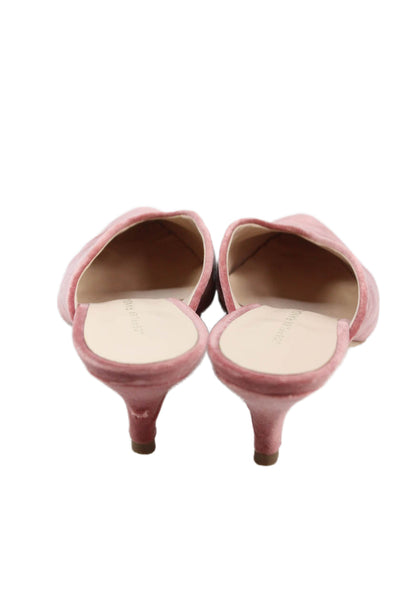 Loeffler Randall Women's Pointed Toe Suede Mules Sandals Blush Size 5.5