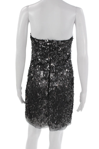Kate Moss TopShop Women Black Sweetheart Sleeveless Mini Dress Nylon Size 12