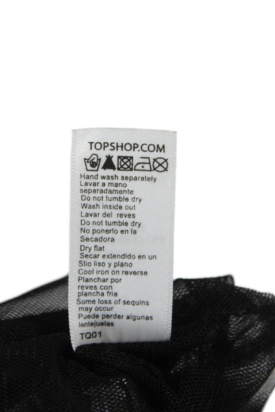 Kate Moss TopShop Women Black Sweetheart Sleeveless Mini Dress Nylon Size 12