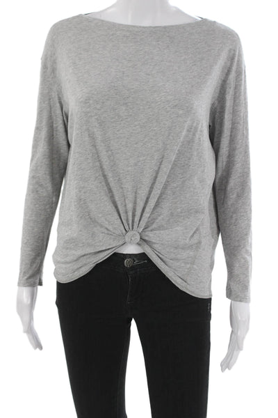 Lululemon Women Pullover Boat Neck Long Sleeve Gray Pima Cotton Casual Size 4