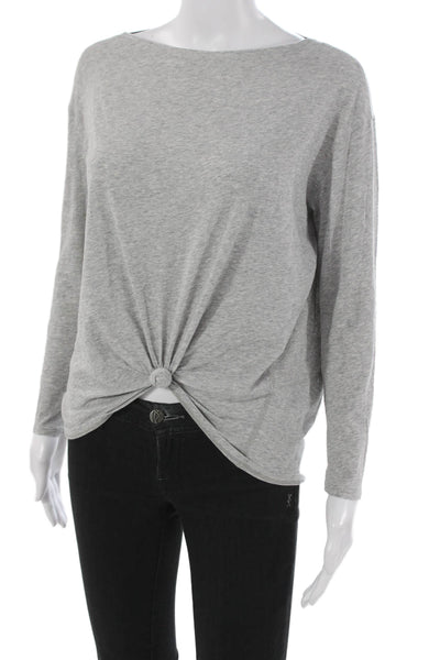 Lululemon Women Pullover Boat Neck Long Sleeve Gray Pima Cotton Casual Size 4