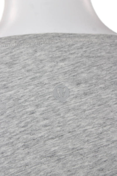 Lululemon Women Pullover Boat Neck Long Sleeve Gray Pima Cotton Casual Size 4