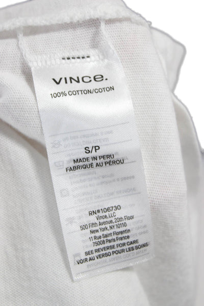 Vince Women White Cotton Turtleneck Long Sleeve Basic T-Shirt Size S