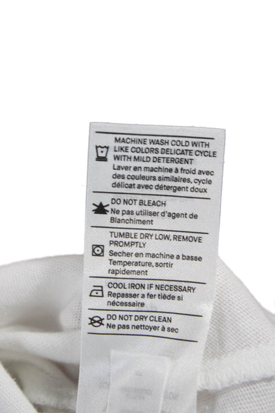 Vince Women White Cotton Turtleneck Long Sleeve Basic T-Shirt Size S